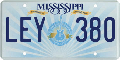 MS license plate LEY380