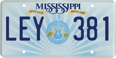 MS license plate LEY381