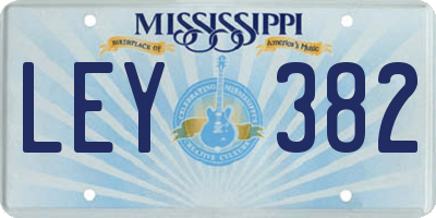 MS license plate LEY382