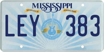 MS license plate LEY383