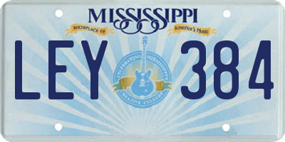 MS license plate LEY384
