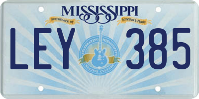 MS license plate LEY385