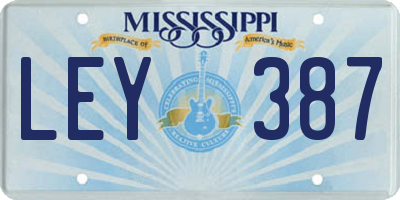 MS license plate LEY387