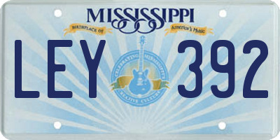 MS license plate LEY392