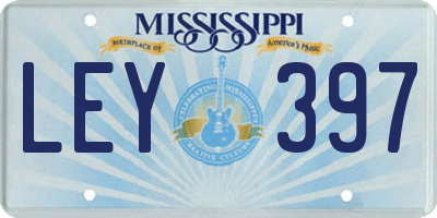 MS license plate LEY397