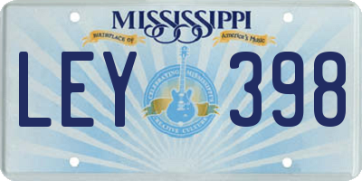 MS license plate LEY398