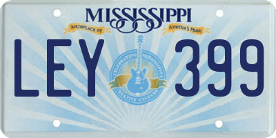 MS license plate LEY399