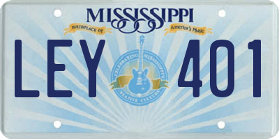 MS license plate LEY401