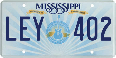 MS license plate LEY402