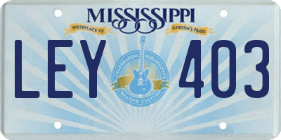 MS license plate LEY403