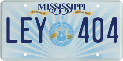 MS license plate LEY404