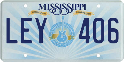 MS license plate LEY406