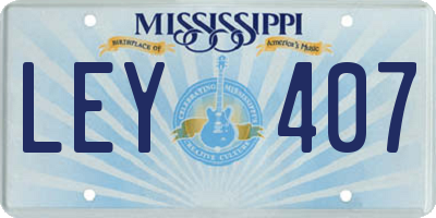 MS license plate LEY407