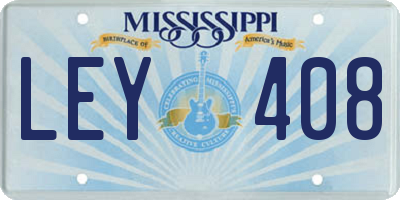 MS license plate LEY408