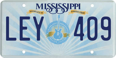 MS license plate LEY409