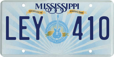 MS license plate LEY410