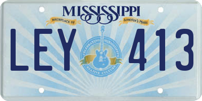 MS license plate LEY413