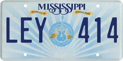 MS license plate LEY414