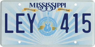MS license plate LEY415