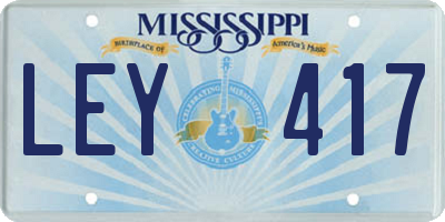 MS license plate LEY417