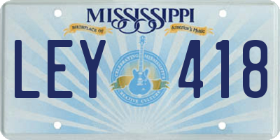 MS license plate LEY418