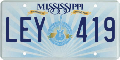 MS license plate LEY419