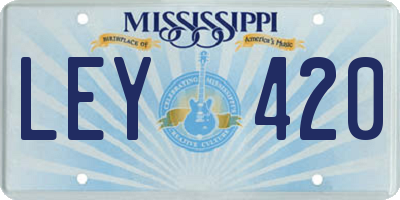 MS license plate LEY420