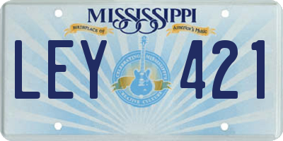 MS license plate LEY421