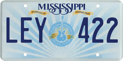 MS license plate LEY422