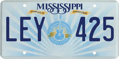 MS license plate LEY425