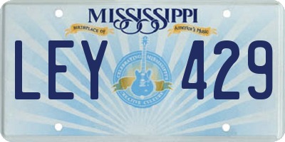 MS license plate LEY429
