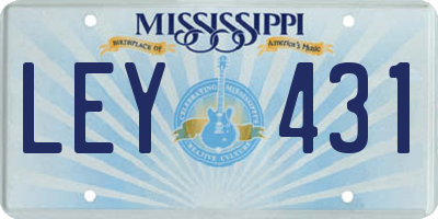 MS license plate LEY431