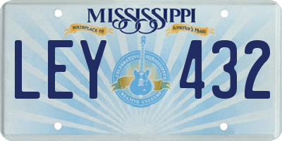 MS license plate LEY432