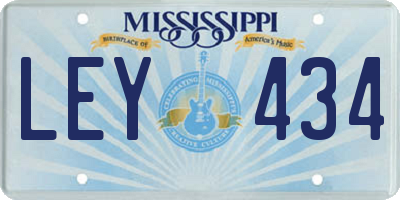 MS license plate LEY434