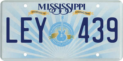 MS license plate LEY439
