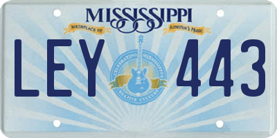 MS license plate LEY443