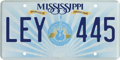 MS license plate LEY445