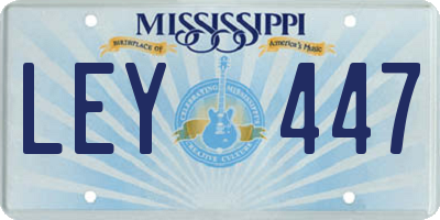 MS license plate LEY447