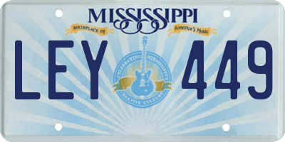 MS license plate LEY449