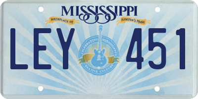 MS license plate LEY451