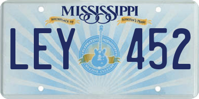 MS license plate LEY452