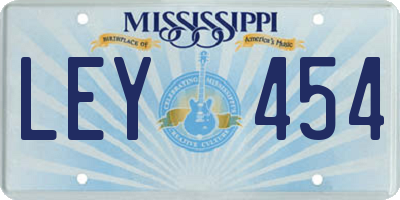MS license plate LEY454