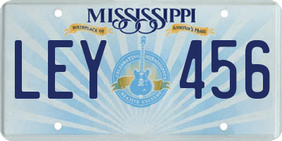 MS license plate LEY456