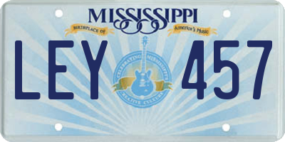 MS license plate LEY457