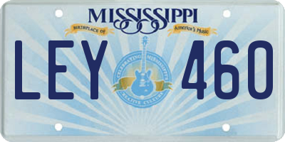 MS license plate LEY460