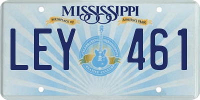 MS license plate LEY461