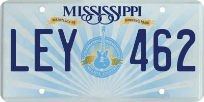 MS license plate LEY462