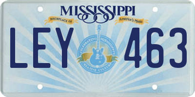 MS license plate LEY463