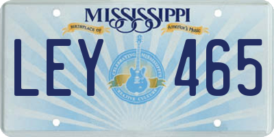 MS license plate LEY465