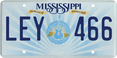 MS license plate LEY466